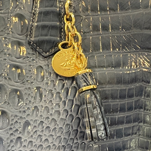 Brahmin Blue Croc-Embossed Tote - Picture 3 of 9